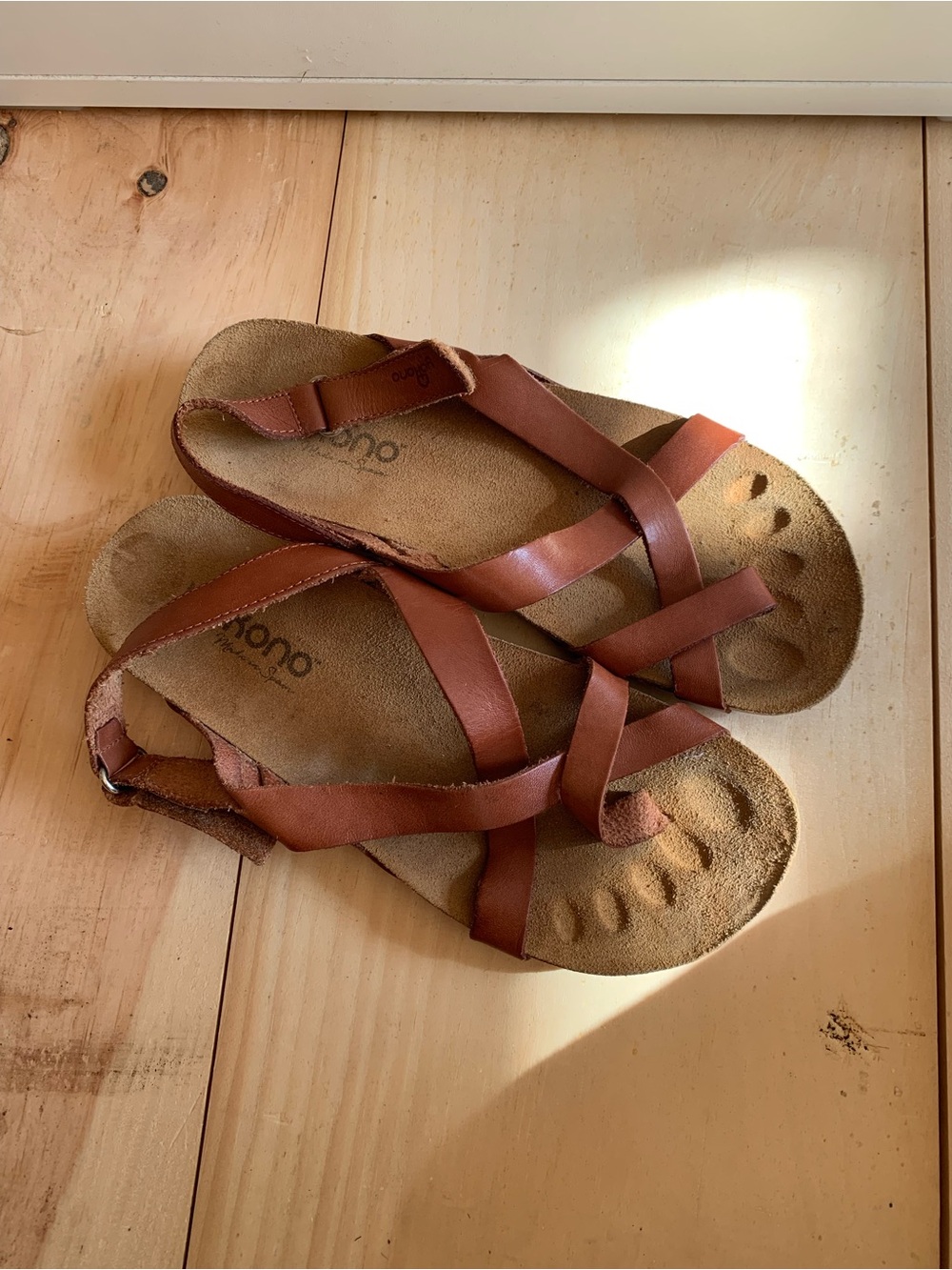 Yokono Brown Leather Strappy Sandals for Women